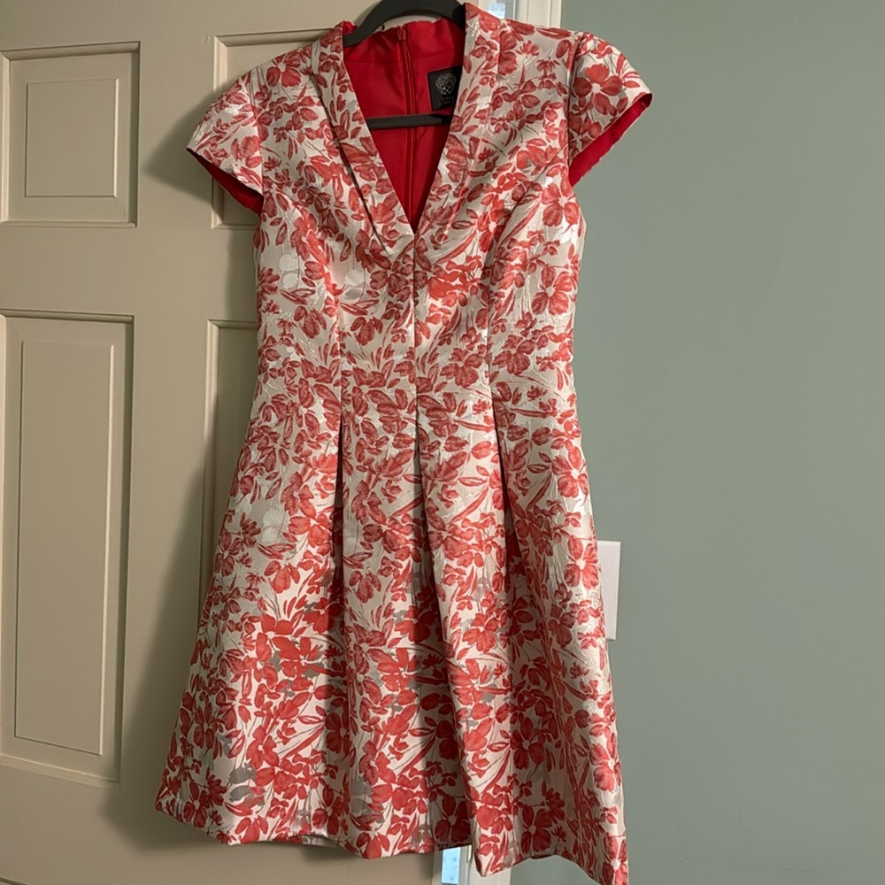 Vince camuto pink and silver mini dress